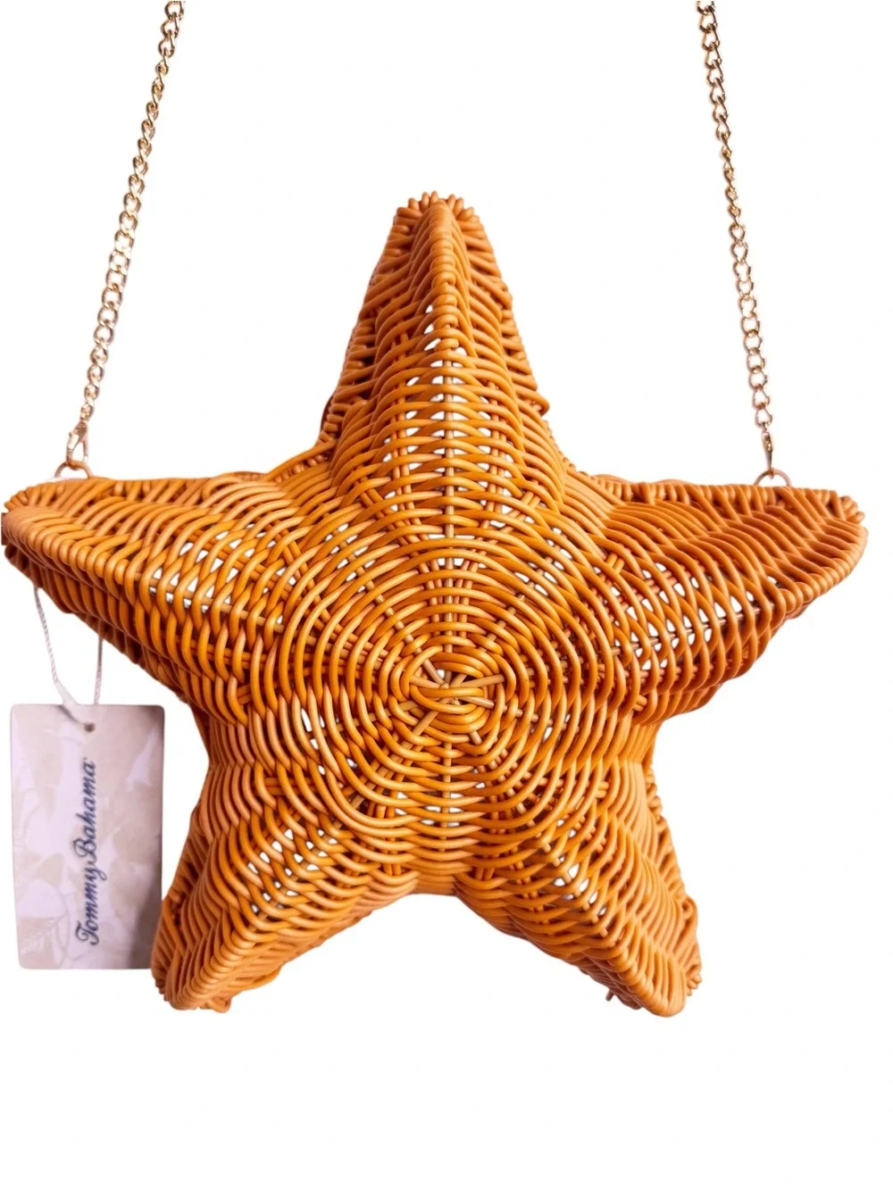TOMMY BAHAMA NWT Wicker Woven Starfish Bag One Size I. Natural - Picture 1 of 13